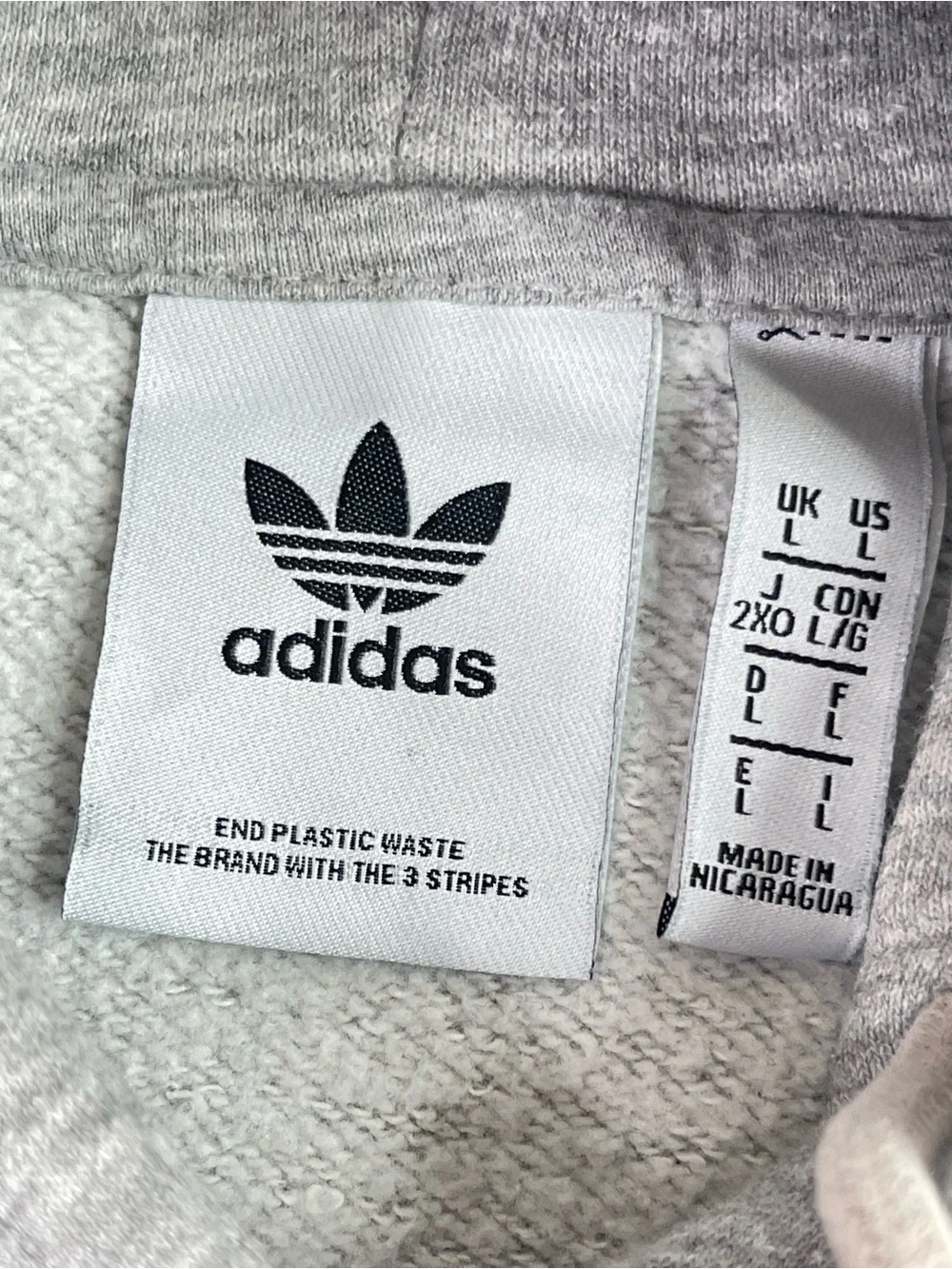 Adidas Originals Hoodie Mens L Gray Heather Trefoil Logo Pullover Sweatshirt